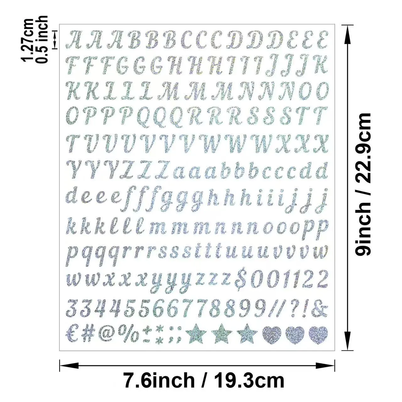 Alphabetischer und numerischer dekorativer Aufkleber aus Sandstein