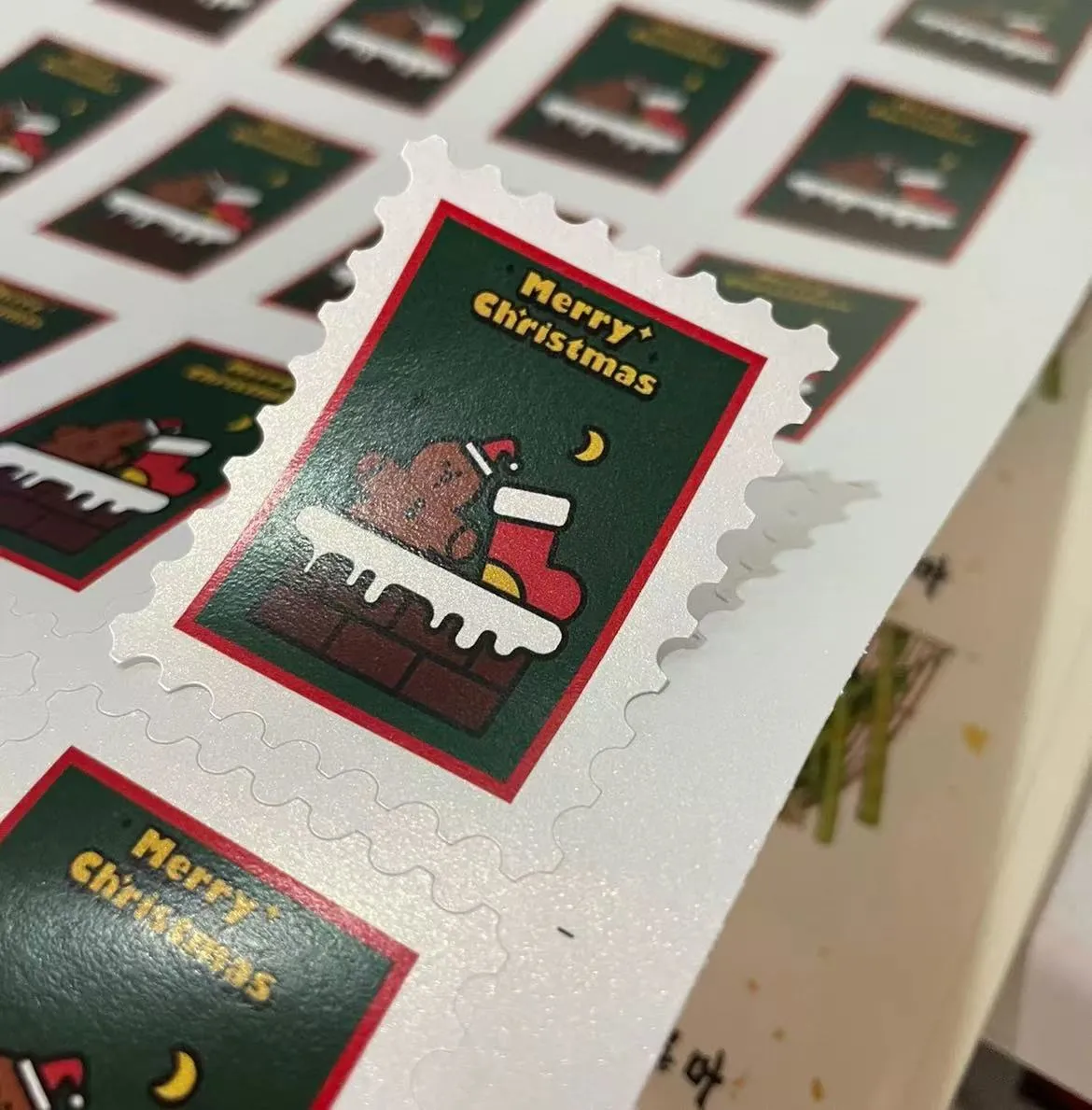 Weihnachtsstempelaufkleber