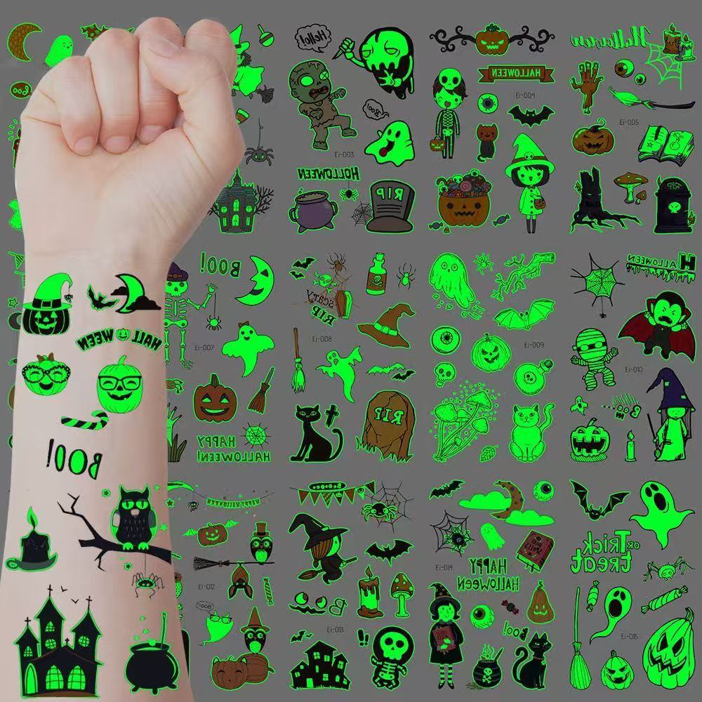 Halloween Night Glow Tattoo Sticker