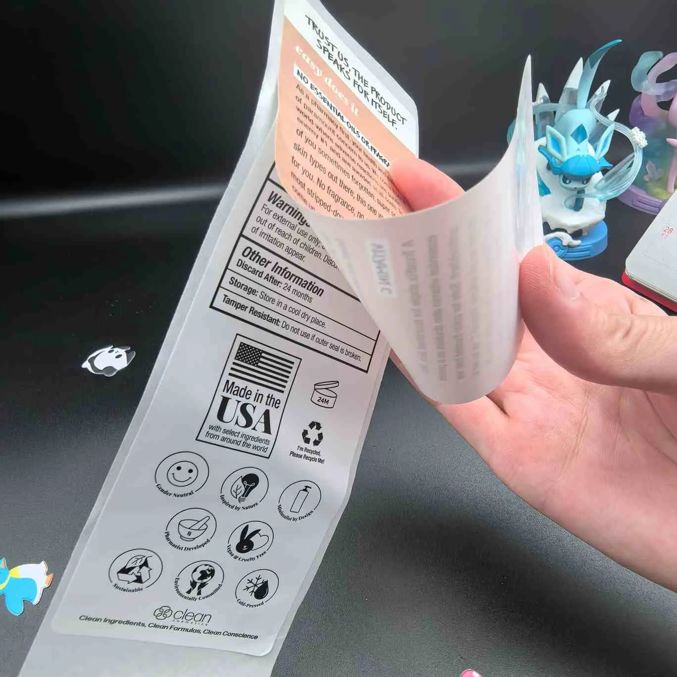 Mehrschichtig für Kosmetiketiketten