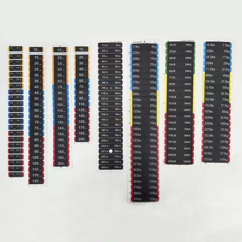 Etikettenaufkleber für Gewichtsblöcke